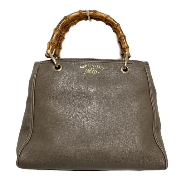 Auth GUCCI Bamboo Shopper 336032 Dark Brown Leather - Tote Bag